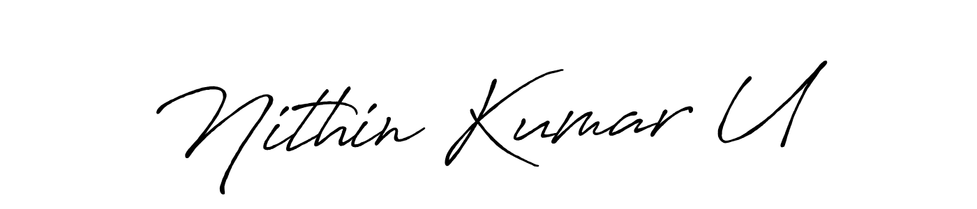 Also we have Nithin Kumar U name is the best signature style. Create professional handwritten signature collection using Antro_Vectra_Bolder autograph style. Nithin Kumar U signature style 7 images and pictures png