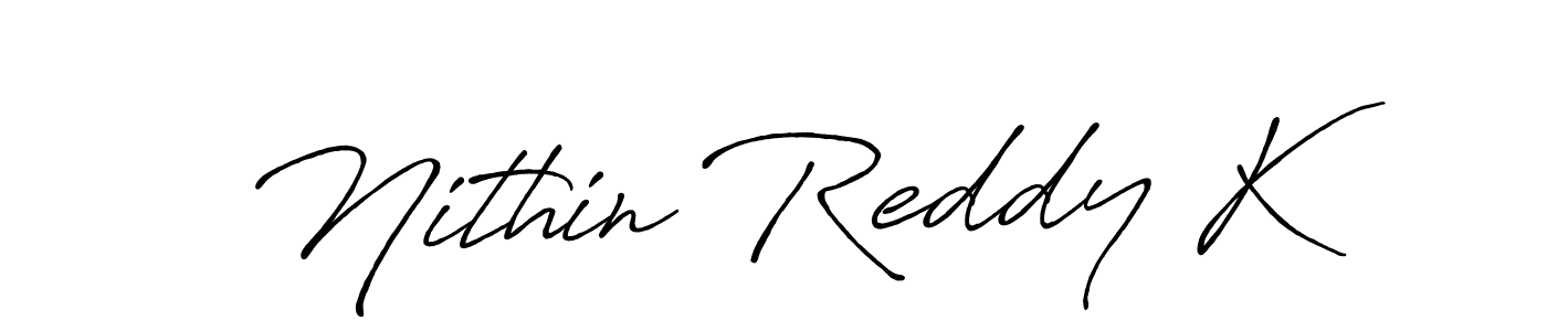 Design your own signature with our free online signature maker. With this signature software, you can create a handwritten (Antro_Vectra_Bolder) signature for name Nithin Reddy K. Nithin Reddy K signature style 7 images and pictures png