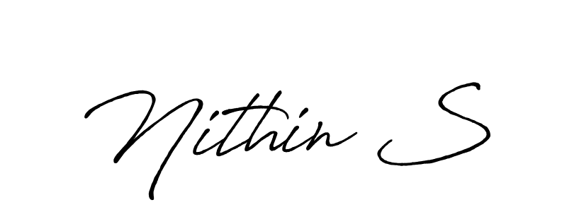 How to make Nithin S name signature. Use Antro_Vectra_Bolder style for creating short signs online. This is the latest handwritten sign. Nithin S signature style 7 images and pictures png