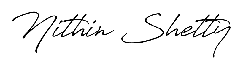 Try this chic Nithin Shetty handwritten sign style. Using Antro_Vectra_Bolder font elements, it gives your name a sleek, memorable identity. Nithin Shetty signature style 7 images and pictures png