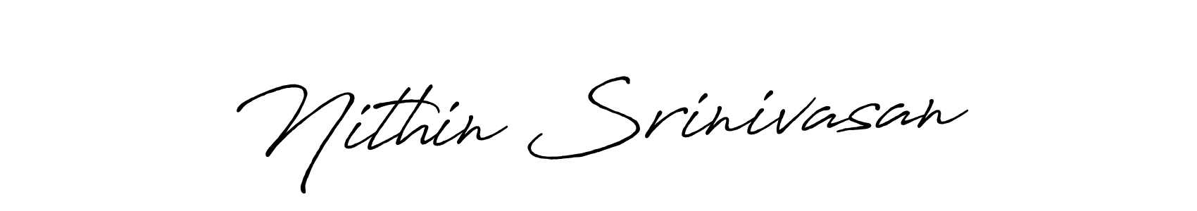 Make a beautiful signature design for name Nithin Srinivasan. With this signature (Antro_Vectra_Bolder) style, you can create a handwritten signature for free. Nithin Srinivasan signature style 7 images and pictures png