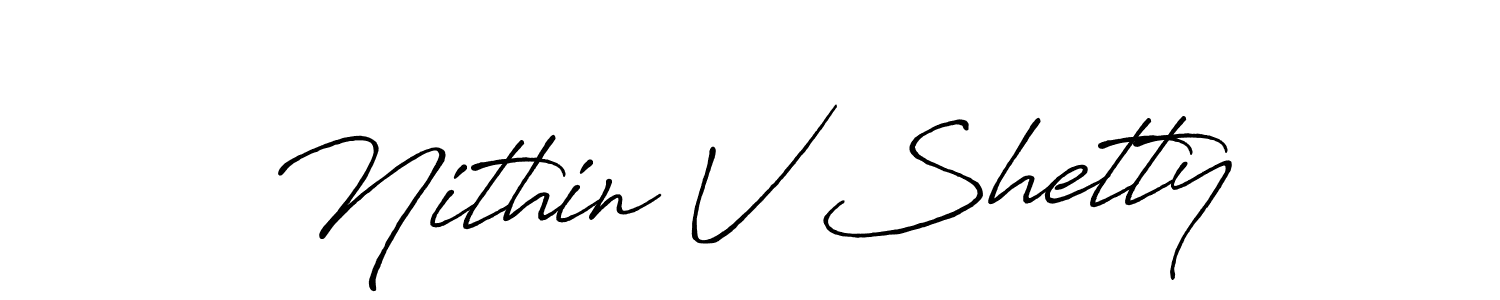Nithin V Shetty stylish signature style. Best Handwritten Sign (Antro_Vectra_Bolder) for my name. Handwritten Signature Collection Ideas for my name Nithin V Shetty. Nithin V Shetty signature style 7 images and pictures png