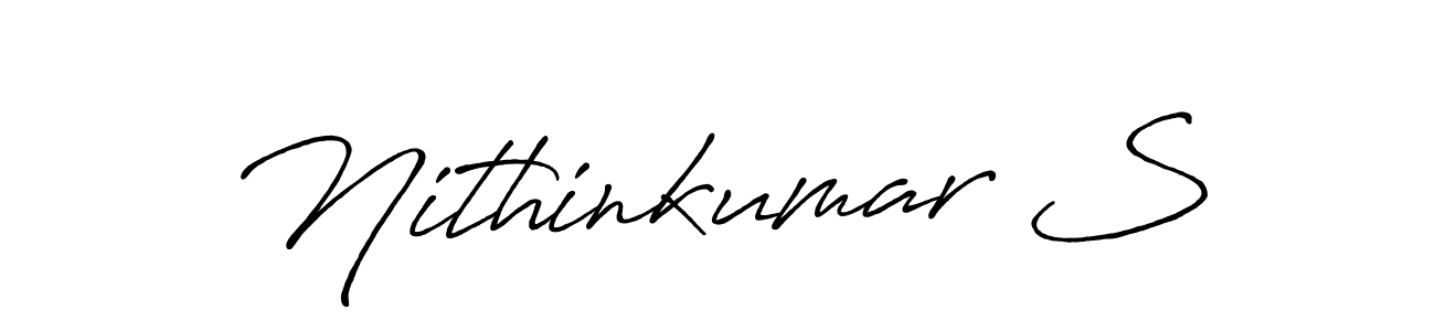 Antro_Vectra_Bolder is a professional signature style that is perfect for those who want to add a touch of class to their signature. It is also a great choice for those who want to make their signature more unique. Get Nithinkumar S name to fancy signature for free. Nithinkumar S signature style 7 images and pictures png