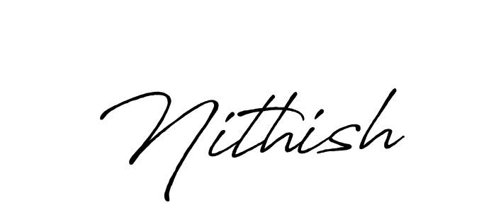 Make a beautiful signature design for name Nithish. With this signature (Antro_Vectra_Bolder) style, you can create a handwritten signature for free. Nithish signature style 7 images and pictures png