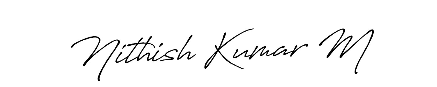 How to Draw Nithish Kumar M signature style? Antro_Vectra_Bolder is a latest design signature styles for name Nithish Kumar M. Nithish Kumar M signature style 7 images and pictures png