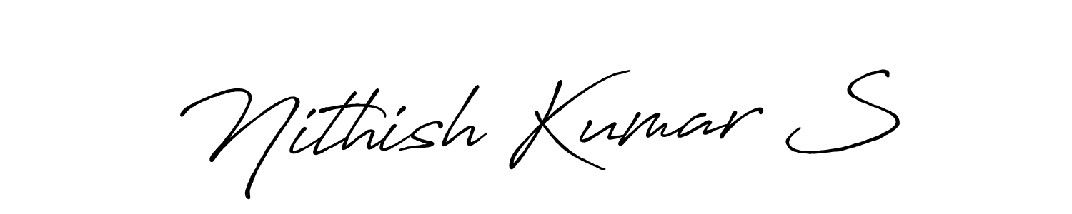 How to Draw Nithish Kumar S signature style? Antro_Vectra_Bolder is a latest design signature styles for name Nithish Kumar S. Nithish Kumar S signature style 7 images and pictures png