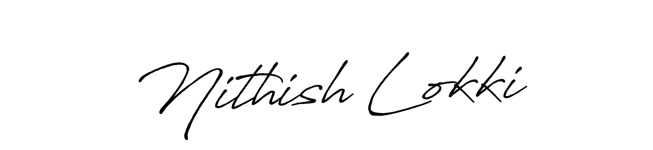 You should practise on your own different ways (Antro_Vectra_Bolder) to write your name (Nithish Lokki) in signature. don't let someone else do it for you. Nithish Lokki signature style 7 images and pictures png