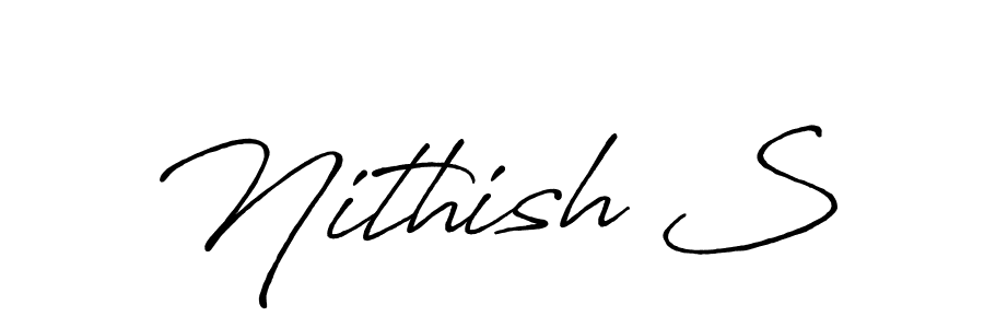 You should practise on your own different ways (Antro_Vectra_Bolder) to write your name (Nithish S) in signature. don't let someone else do it for you. Nithish S signature style 7 images and pictures png