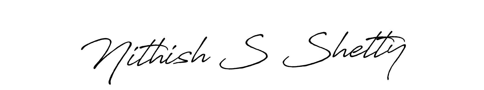This is the best signature style for the Nithish S Shetty name. Also you like these signature font (Antro_Vectra_Bolder). Mix name signature. Nithish S Shetty signature style 7 images and pictures png
