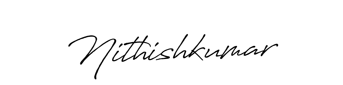 Use a signature maker to create a handwritten signature online. With this signature software, you can design (Antro_Vectra_Bolder) your own signature for name Nithishkumar. Nithishkumar signature style 7 images and pictures png