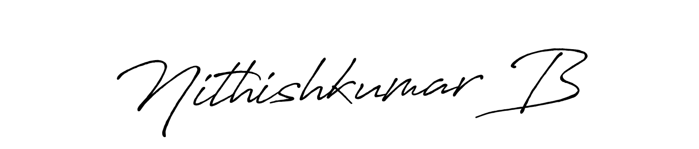 Create a beautiful signature design for name Nithishkumar B. With this signature (Antro_Vectra_Bolder) fonts, you can make a handwritten signature for free. Nithishkumar B signature style 7 images and pictures png