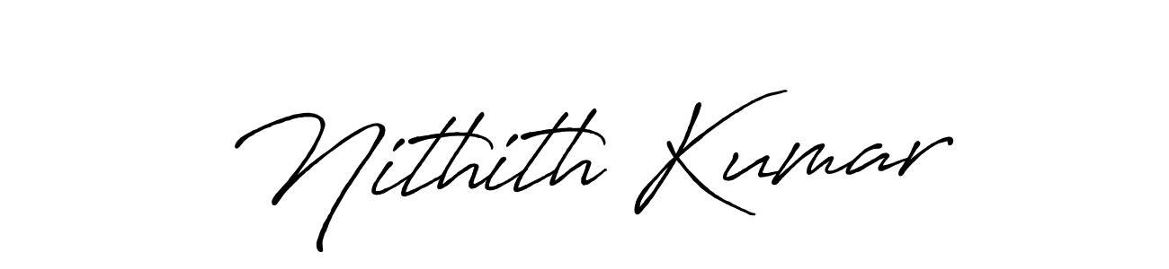 Make a beautiful signature design for name Nithith Kumar. With this signature (Antro_Vectra_Bolder) style, you can create a handwritten signature for free. Nithith Kumar signature style 7 images and pictures png