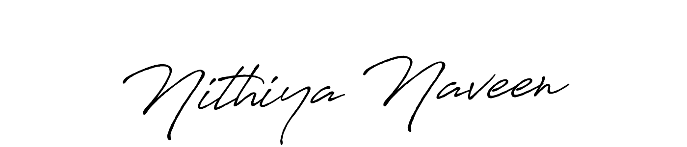 Also we have Nithiya Naveen name is the best signature style. Create professional handwritten signature collection using Antro_Vectra_Bolder autograph style. Nithiya Naveen signature style 7 images and pictures png