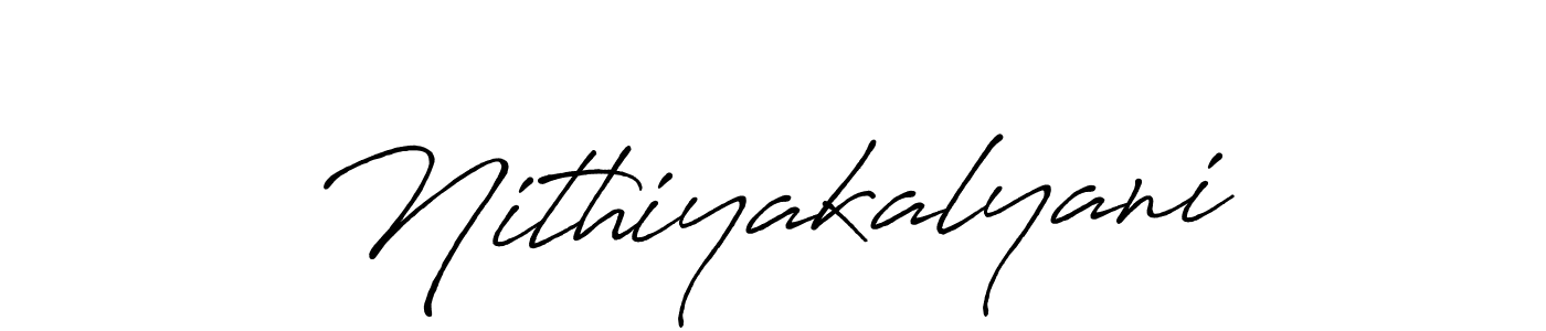 How to make Nithiyakalyani signature? Antro_Vectra_Bolder is a professional autograph style. Create handwritten signature for Nithiyakalyani name. Nithiyakalyani signature style 7 images and pictures png