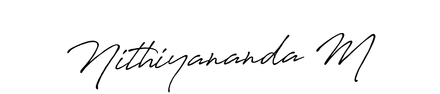 You should practise on your own different ways (Antro_Vectra_Bolder) to write your name (Nithiyananda M) in signature. don't let someone else do it for you. Nithiyananda M signature style 7 images and pictures png