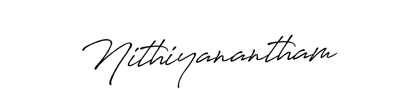 How to make Nithiyanantham name signature. Use Antro_Vectra_Bolder style for creating short signs online. This is the latest handwritten sign. Nithiyanantham signature style 7 images and pictures png