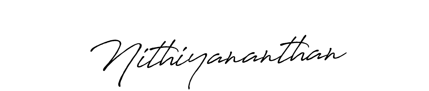 Create a beautiful signature design for name Nithiyananthan. With this signature (Antro_Vectra_Bolder) fonts, you can make a handwritten signature for free. Nithiyananthan signature style 7 images and pictures png