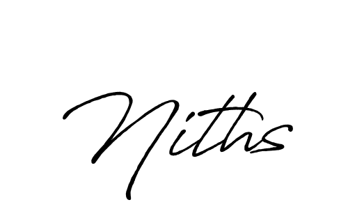 Also we have Niths name is the best signature style. Create professional handwritten signature collection using Antro_Vectra_Bolder autograph style. Niths signature style 7 images and pictures png