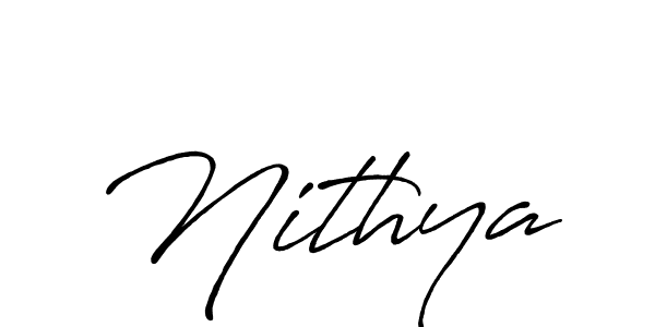 Design your own signature with our free online signature maker. With this signature software, you can create a handwritten (Antro_Vectra_Bolder) signature for name Nithya. Nithya signature style 7 images and pictures png