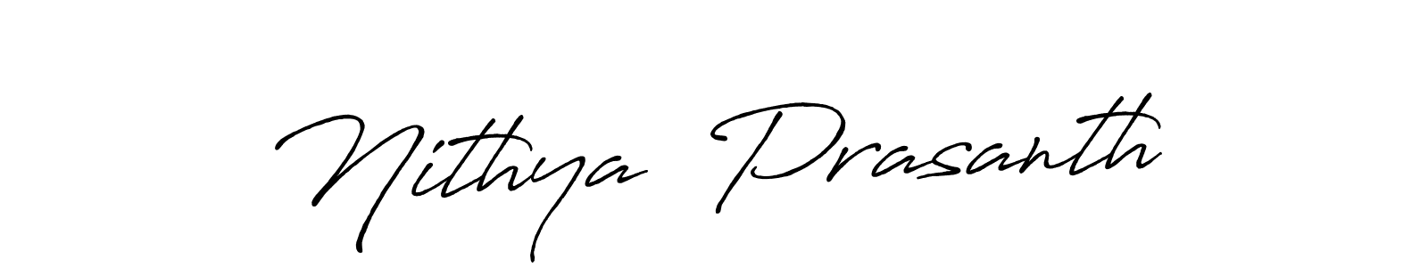 It looks lik you need a new signature style for name Nithya  Prasanth. Design unique handwritten (Antro_Vectra_Bolder) signature with our free signature maker in just a few clicks. Nithya  Prasanth signature style 7 images and pictures png