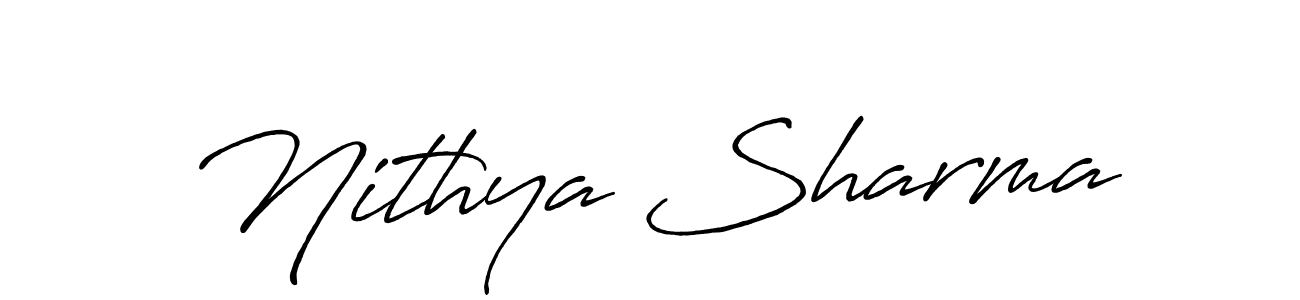 Also You can easily find your signature by using the search form. We will create Nithya Sharma name handwritten signature images for you free of cost using Antro_Vectra_Bolder sign style. Nithya Sharma signature style 7 images and pictures png