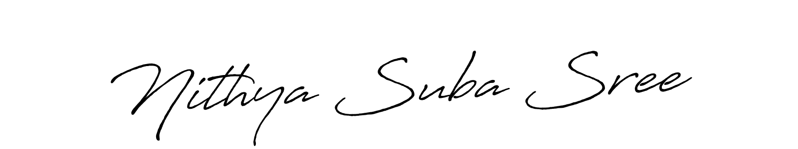 if you are searching for the best signature style for your name Nithya Suba Sree. so please give up your signature search. here we have designed multiple signature styles  using Antro_Vectra_Bolder. Nithya Suba Sree signature style 7 images and pictures png