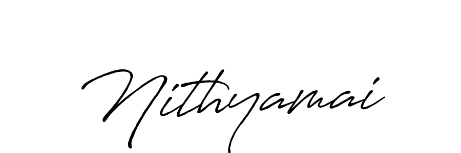 Make a beautiful signature design for name Nithyamai. With this signature (Antro_Vectra_Bolder) style, you can create a handwritten signature for free. Nithyamai signature style 7 images and pictures png