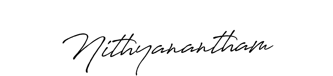 Make a beautiful signature design for name Nithyanantham. With this signature (Antro_Vectra_Bolder) style, you can create a handwritten signature for free. Nithyanantham signature style 7 images and pictures png