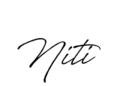 You should practise on your own different ways (Antro_Vectra_Bolder) to write your name (Niti) in signature. don't let someone else do it for you. Niti signature style 7 images and pictures png