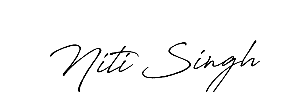 Make a beautiful signature design for name Niti Singh. With this signature (Antro_Vectra_Bolder) style, you can create a handwritten signature for free. Niti Singh signature style 7 images and pictures png