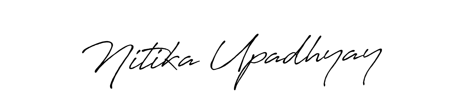 How to make Nitika Upadhyay name signature. Use Antro_Vectra_Bolder style for creating short signs online. This is the latest handwritten sign. Nitika Upadhyay signature style 7 images and pictures png