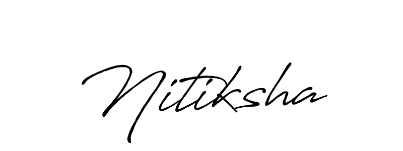 Similarly Antro_Vectra_Bolder is the best handwritten signature design. Signature creator online .You can use it as an online autograph creator for name Nitiksha. Nitiksha signature style 7 images and pictures png