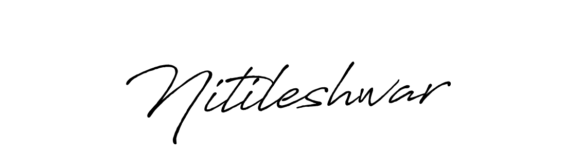 Make a beautiful signature design for name Nitileshwar. With this signature (Antro_Vectra_Bolder) style, you can create a handwritten signature for free. Nitileshwar signature style 7 images and pictures png
