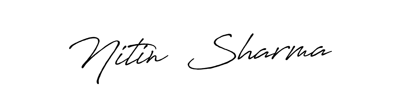 Also You can easily find your signature by using the search form. We will create Nitin  Sharma name handwritten signature images for you free of cost using Antro_Vectra_Bolder sign style. Nitin  Sharma signature style 7 images and pictures png