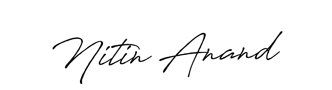 How to make Nitin Anand name signature. Use Antro_Vectra_Bolder style for creating short signs online. This is the latest handwritten sign. Nitin Anand signature style 7 images and pictures png