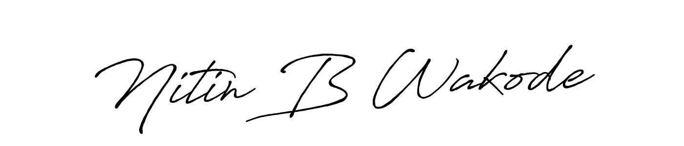 Use a signature maker to create a handwritten signature online. With this signature software, you can design (Antro_Vectra_Bolder) your own signature for name Nitin B Wakode. Nitin B Wakode signature style 7 images and pictures png