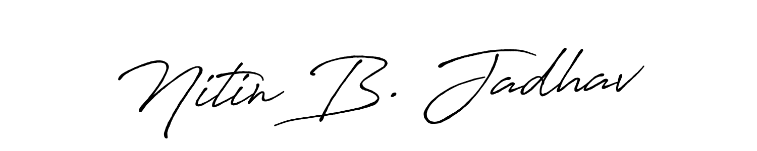 Nitin B. Jadhav stylish signature style. Best Handwritten Sign (Antro_Vectra_Bolder) for my name. Handwritten Signature Collection Ideas for my name Nitin B. Jadhav. Nitin B. Jadhav signature style 7 images and pictures png