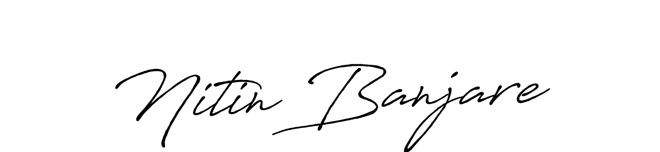 How to make Nitin Banjare name signature. Use Antro_Vectra_Bolder style for creating short signs online. This is the latest handwritten sign. Nitin Banjare signature style 7 images and pictures png