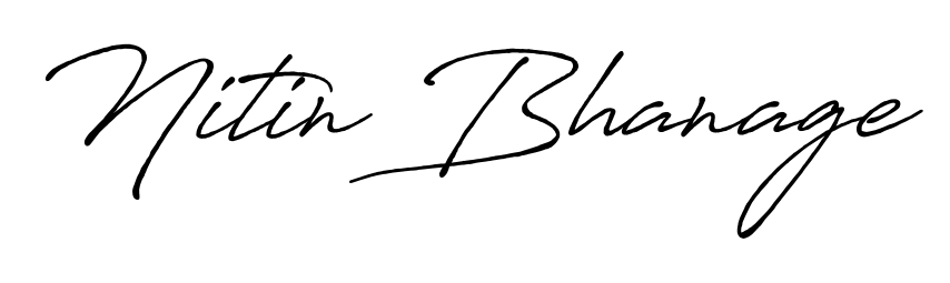 The Antro_Vectra_Bolder handwriting style adds charm and authenticity to name Nitin Bhanage. A wonderful choice for personal thank-you notes. Nitin Bhanage signature style 7 images and pictures png