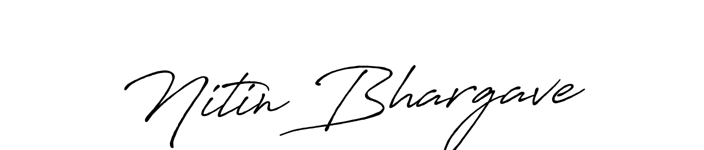 Create a beautiful signature design for name Nitin Bhargave. With this signature (Antro_Vectra_Bolder) fonts, you can make a handwritten signature for free. Nitin Bhargave signature style 7 images and pictures png