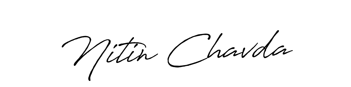 Design your own signature with our free online signature maker. With this signature software, you can create a handwritten (Antro_Vectra_Bolder) signature for name Nitin Chavda. Nitin Chavda signature style 7 images and pictures png