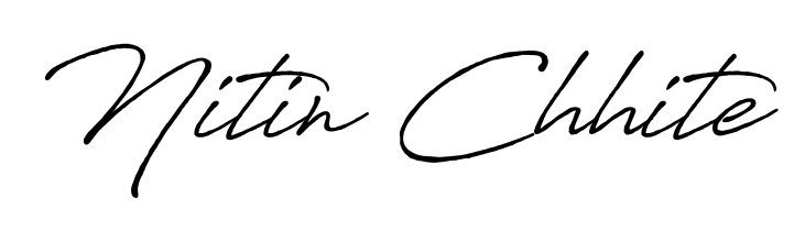 The Antro_Vectra_Bolder handwriting style adds charm and authenticity to name Nitin Chhite. A wonderful choice for personal thank-you notes. Nitin Chhite signature style 7 images and pictures png