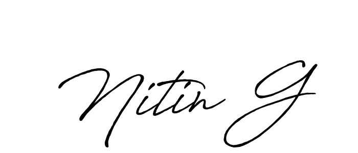 Also we have Nitin G name is the best signature style. Create professional handwritten signature collection using Antro_Vectra_Bolder autograph style. Nitin G signature style 7 images and pictures png