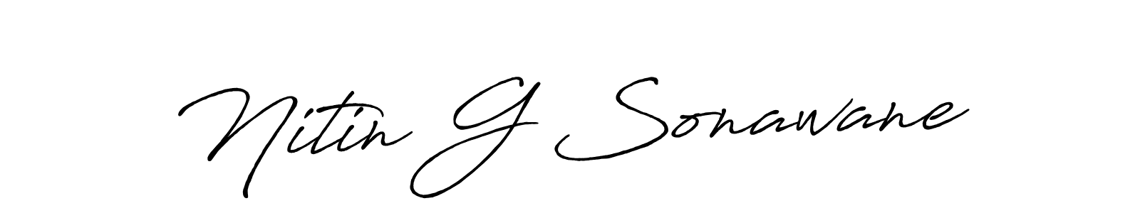 Make a beautiful signature design for name Nitin G Sonawane. With this signature (Antro_Vectra_Bolder) style, you can create a handwritten signature for free. Nitin G Sonawane signature style 7 images and pictures png