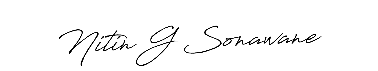 Design your own signature with our free online signature maker. With this signature software, you can create a handwritten (Antro_Vectra_Bolder) signature for name Nitin G Sonawane. Nitin G Sonawane signature style 7 images and pictures png