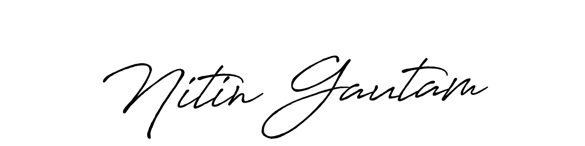 Create a beautiful signature design for name Nitin Gautam. With this signature (Antro_Vectra_Bolder) fonts, you can make a handwritten signature for free. Nitin Gautam signature style 7 images and pictures png
