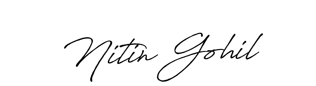 You should practise on your own different ways (Antro_Vectra_Bolder) to write your name (Nitin Gohil) in signature. don't let someone else do it for you. Nitin Gohil signature style 7 images and pictures png