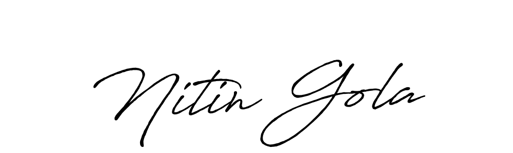 You can use this online signature creator to create a handwritten signature for the name Nitin Gola. This is the best online autograph maker. Nitin Gola signature style 7 images and pictures png