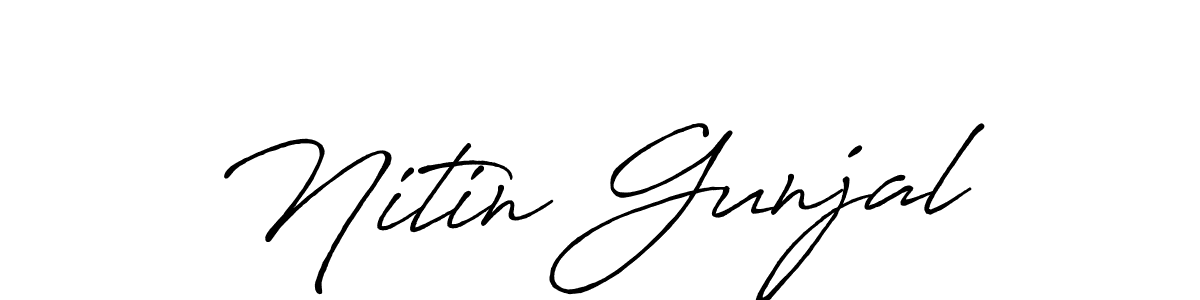 Make a beautiful signature design for name Nitin Gunjal. With this signature (Antro_Vectra_Bolder) style, you can create a handwritten signature for free. Nitin Gunjal signature style 7 images and pictures png