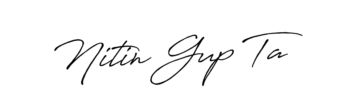 The best way (Antro_Vectra_Bolder) to make a short signature is to pick only two or three words in your name. The name Nitin Gup Ta include a total of six letters. For converting this name. Nitin Gup Ta signature style 7 images and pictures png